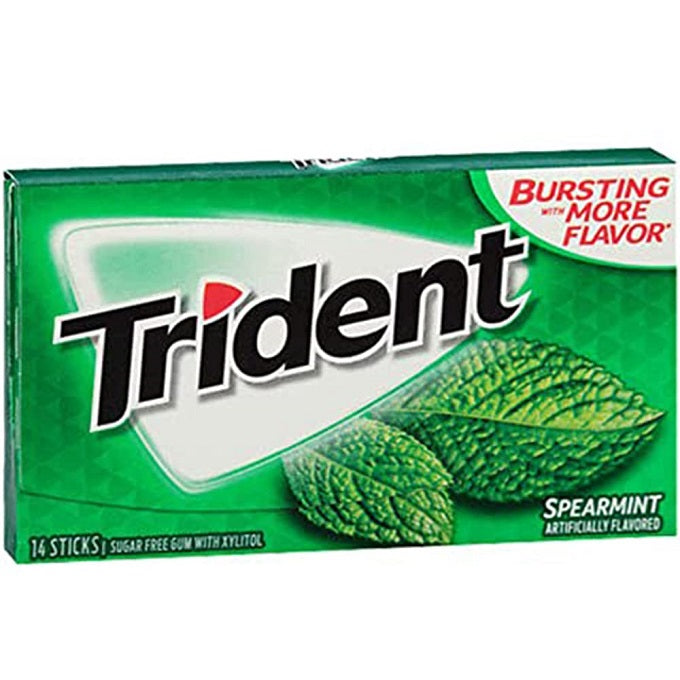 Trident Spearmint Sugar Free Gum 14 Sticks
