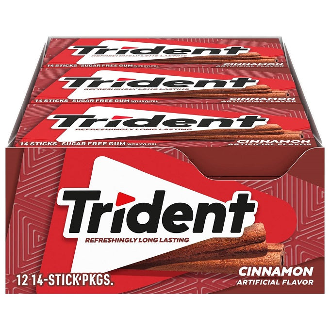 Trident Sugar Free Gum Cinnamon (Pack of 12)