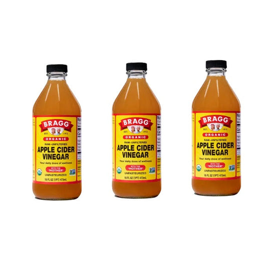 Bragg Organic Apple Cider Vinegar With 'Mother' 473ml (3 Packs)