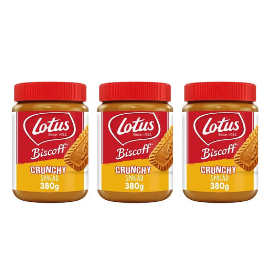 Lotus Biscoff Crunchy Biscuit Spread 380gm (Pack of 3)