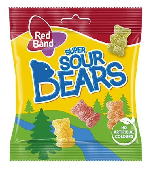 Red Band Super Sours Bear Chewy Candy 100g