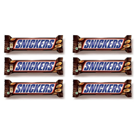 Snickers Chocolate Bar 50gm -Pack of 6