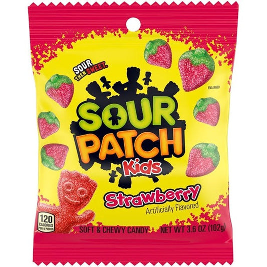 Sour Patchs Kids Strawberry Flavoured Soft & Chewy Candy 130gm