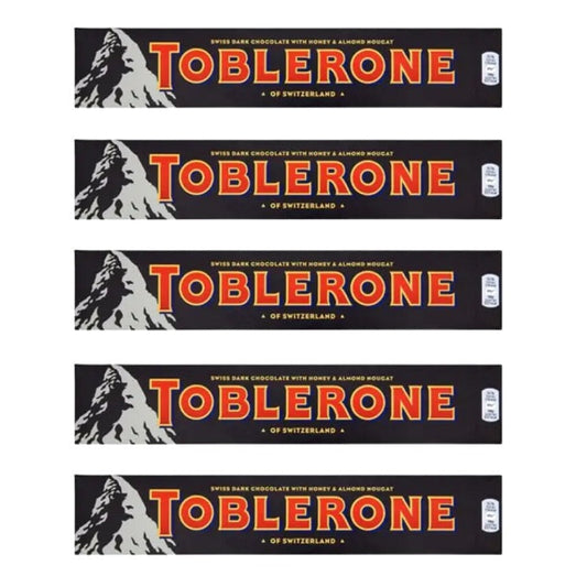 Toblerone Dark Chocolate with Honey and Almond Nougat, 5 x 100 g