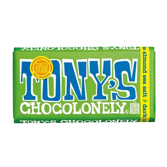 Tony's Chocolonely Almond Sea Salt Dark Chocolate Bar 180gm