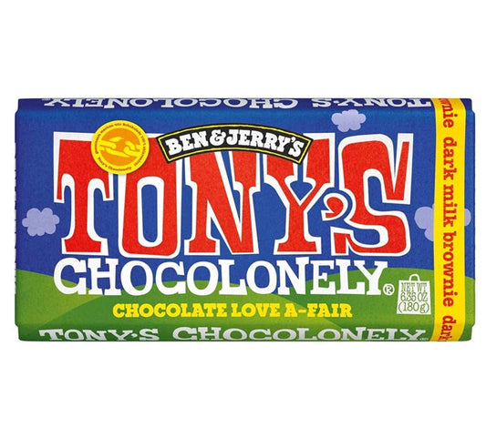 Tony's Chocolonely Dark Milk Brownie Chocolate Bar 180gm