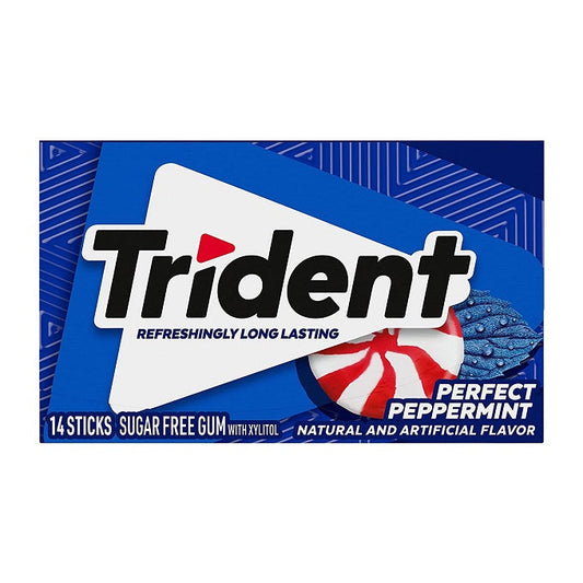 Trident Perfect Peppermint Sugar Free Gum, 14 Sticks