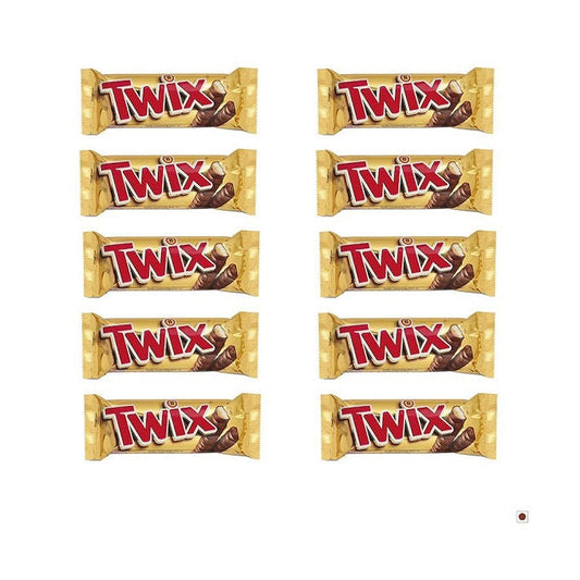 Twix Caramel Cookie Chocolates 50gm - Pack of 10