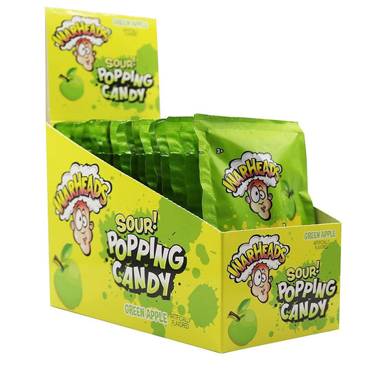 Warheads Popping Candy Sour Green Apple 20 Packs
