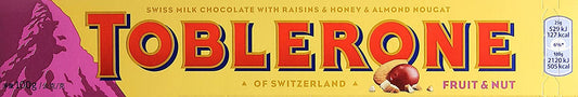 Toblerone Fruit and Nut Chocolate Bar 100g Imported